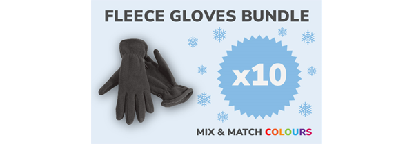 10 Fleece Gloves Bundle
