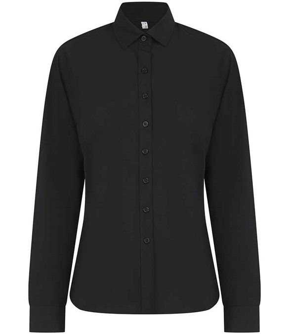 Henbury Ladies Long Sleeved Cotton Feel Coolplus&#174; Shirt