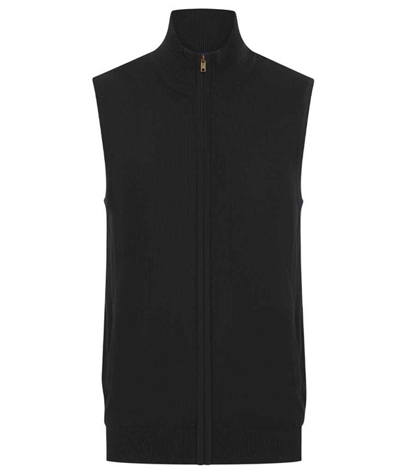 Henbury Sleeveless Zip Through Jumper