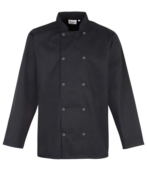 Premier Unisex Long Sleeve Stud Front Chef&#39;s Jacket