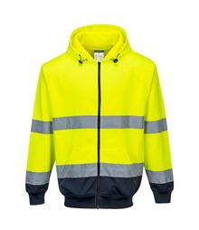 Hi-Vis Contrast Zipped Hoodie