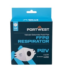 FFP2 Valved Dolomite Fold Flat Respirator (Pk3)