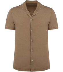 Spasso Jersey Short Sleeve Bowling Collar Shirt