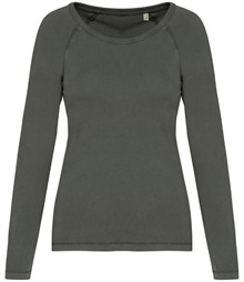 Native Spirit Ladies Raglan Long Sleeve Washed T-Shirt